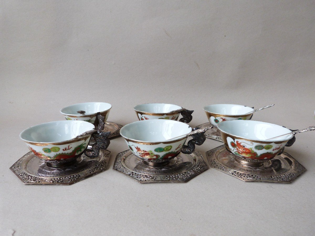 Solid Silver And Porcelain Tea Set From China For Vietnam -photo-2