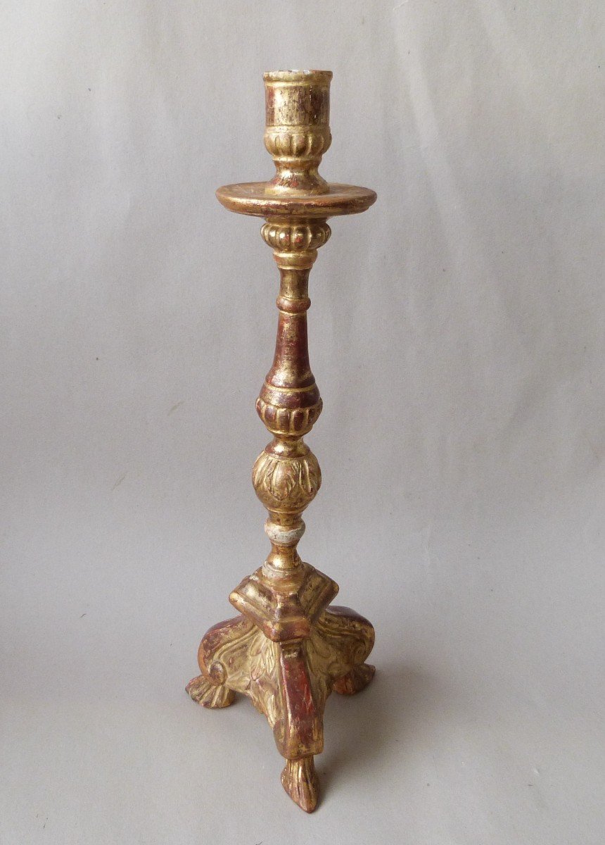 Louis XIV Period Candlestick, Early 18th Century, Period Gilding -photo-1