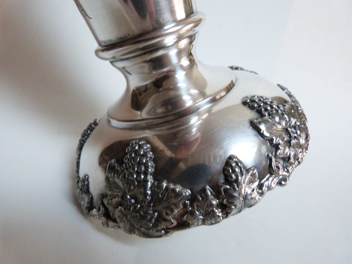 Large Silver Metal Vase United States 19th Century Vine Decor Barbour Silver Co-photo-5