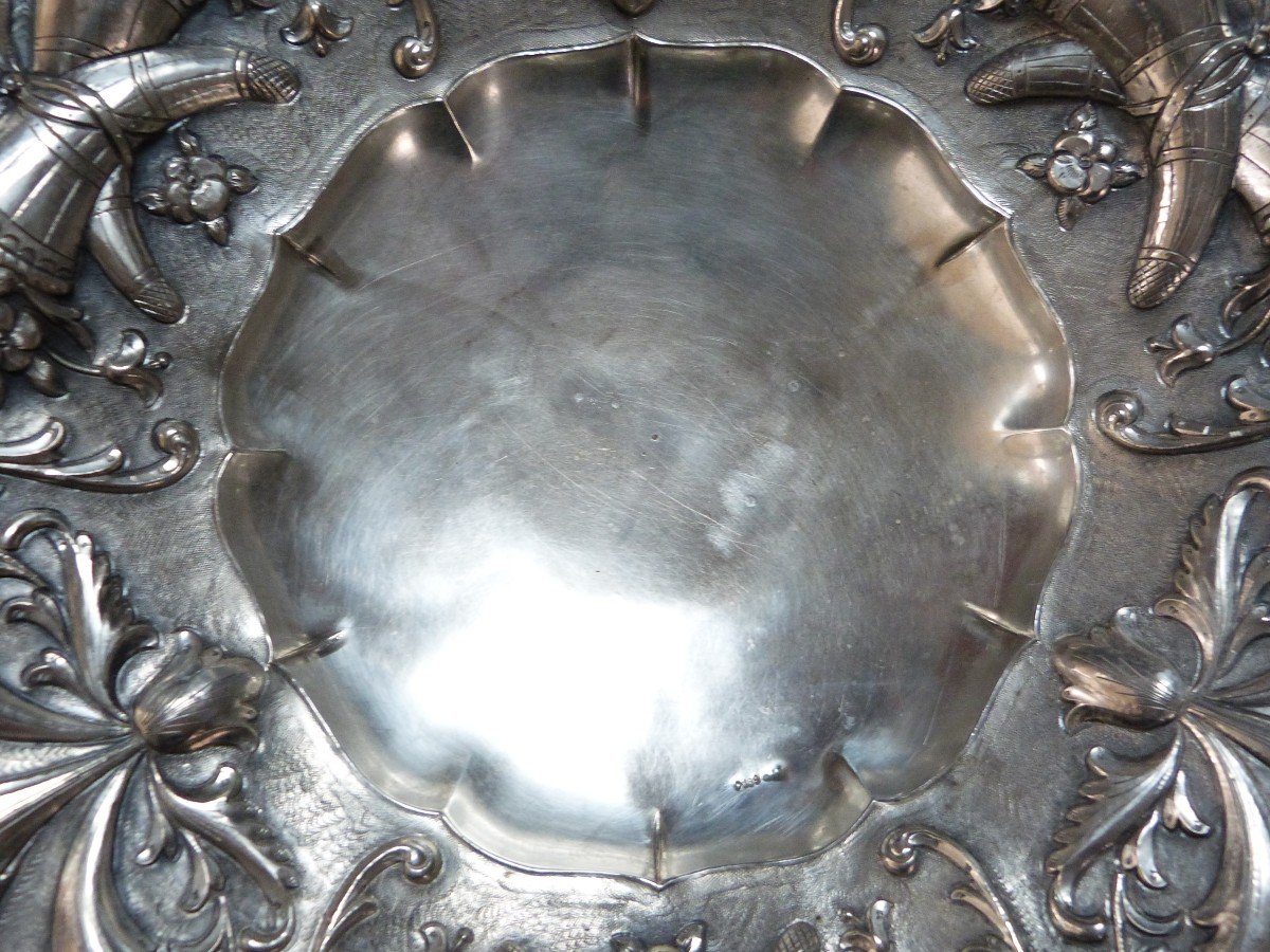 Very Large Ornamental Plate In Solid Silver Romania Early 20th Century -photo-4