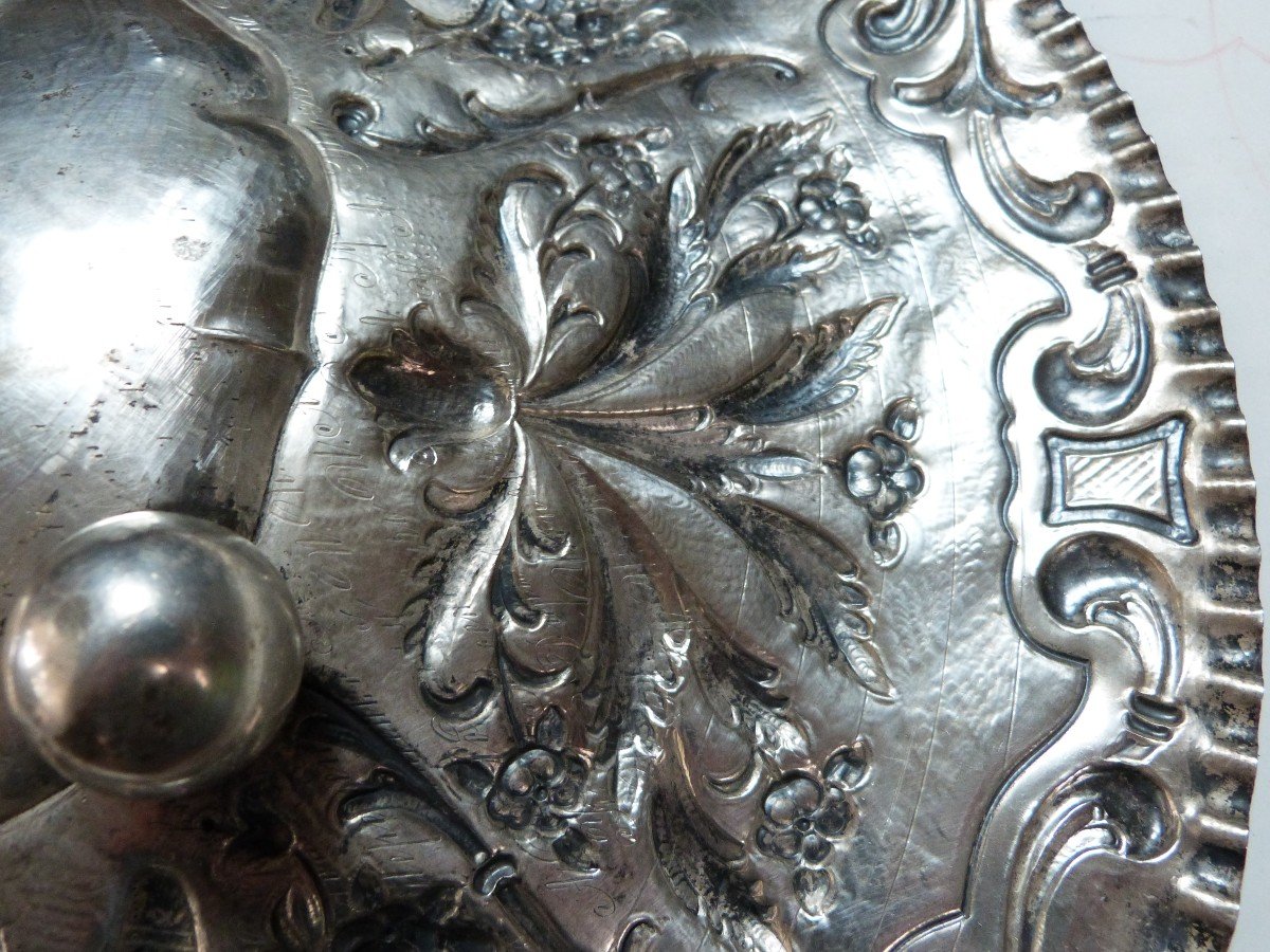 Very Large Ornamental Plate In Solid Silver Romania Early 20th Century -photo-6