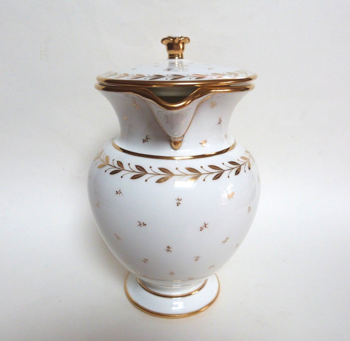 Pot à Décoction En Porcelaine De Sèvres 1846 Louis Philippe Décor Or -photo-2