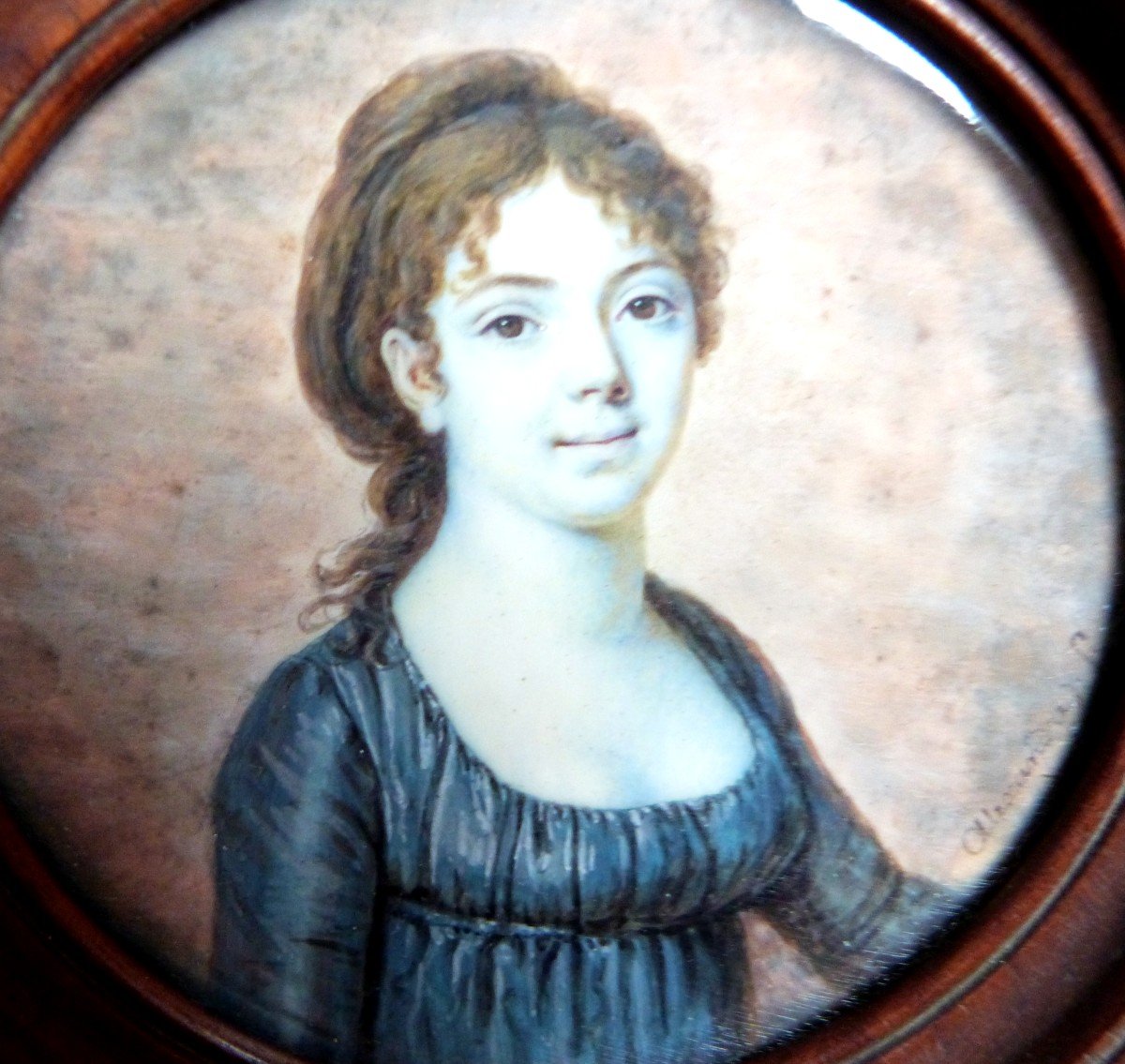 Louis Alexandre Miniature XVIIIth Portrait Of Elisabeth Lefebvre De Ladonchamps-photo-3