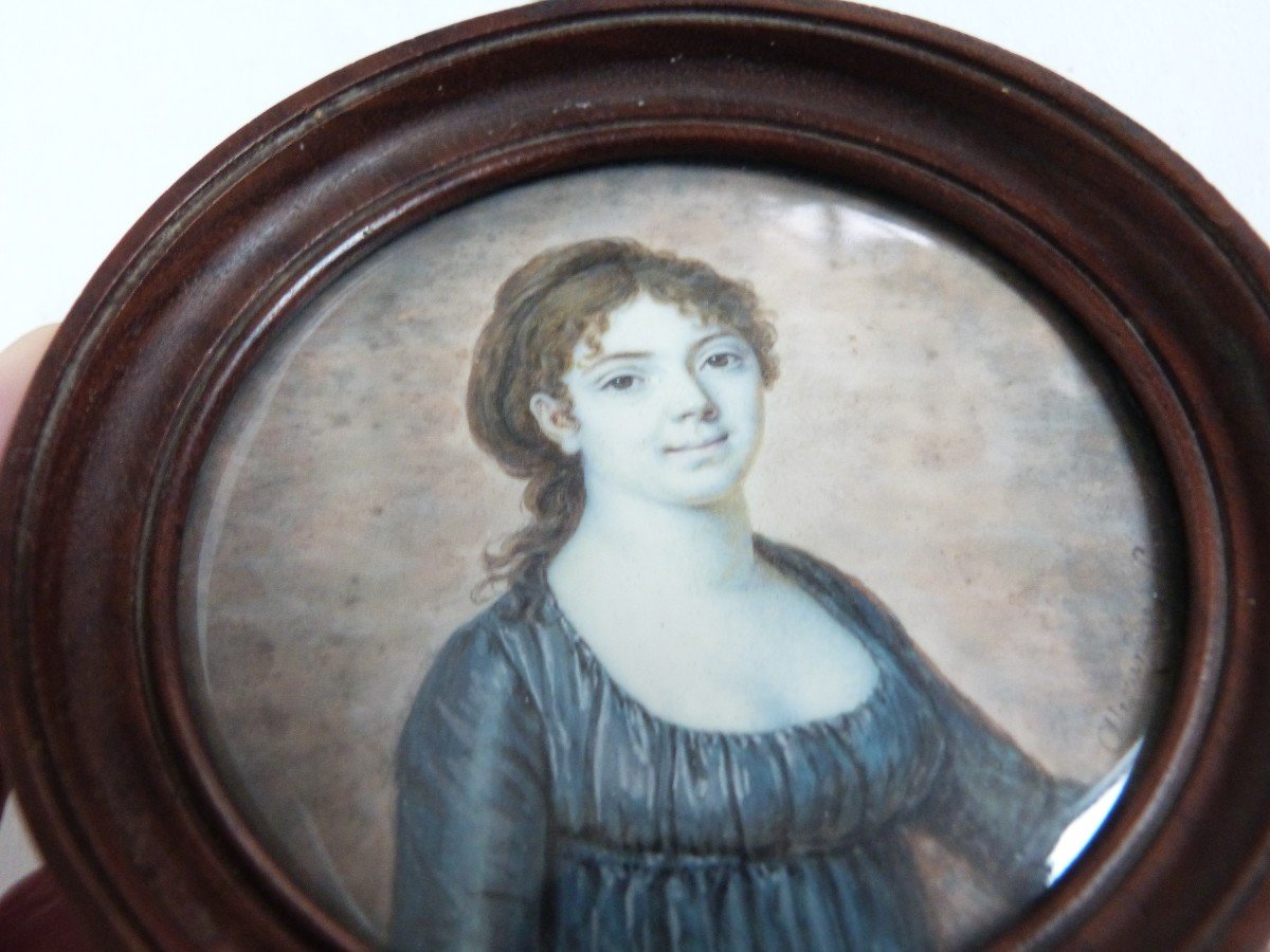 Louis Alexandre Miniature XVIIIth Portrait Of Elisabeth Lefebvre De Ladonchamps-photo-1