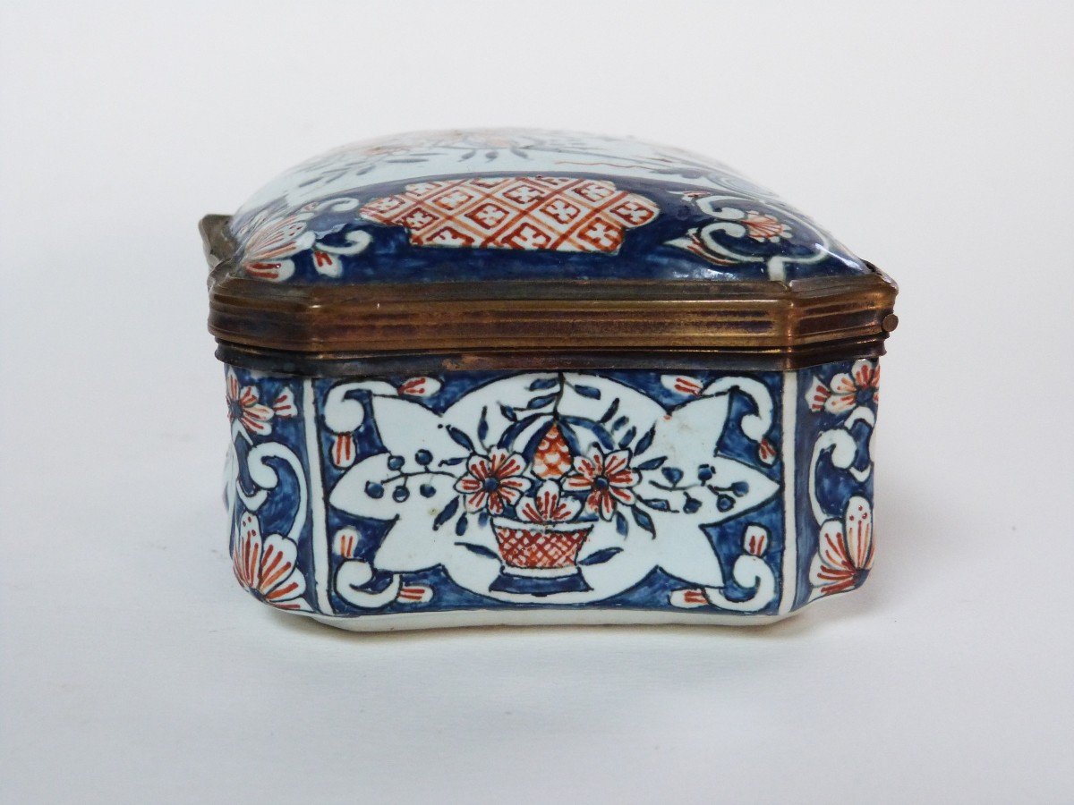 Earthenware Box In The Style Of Rouen XVIIIth Samson Paris XIXth-photo-4