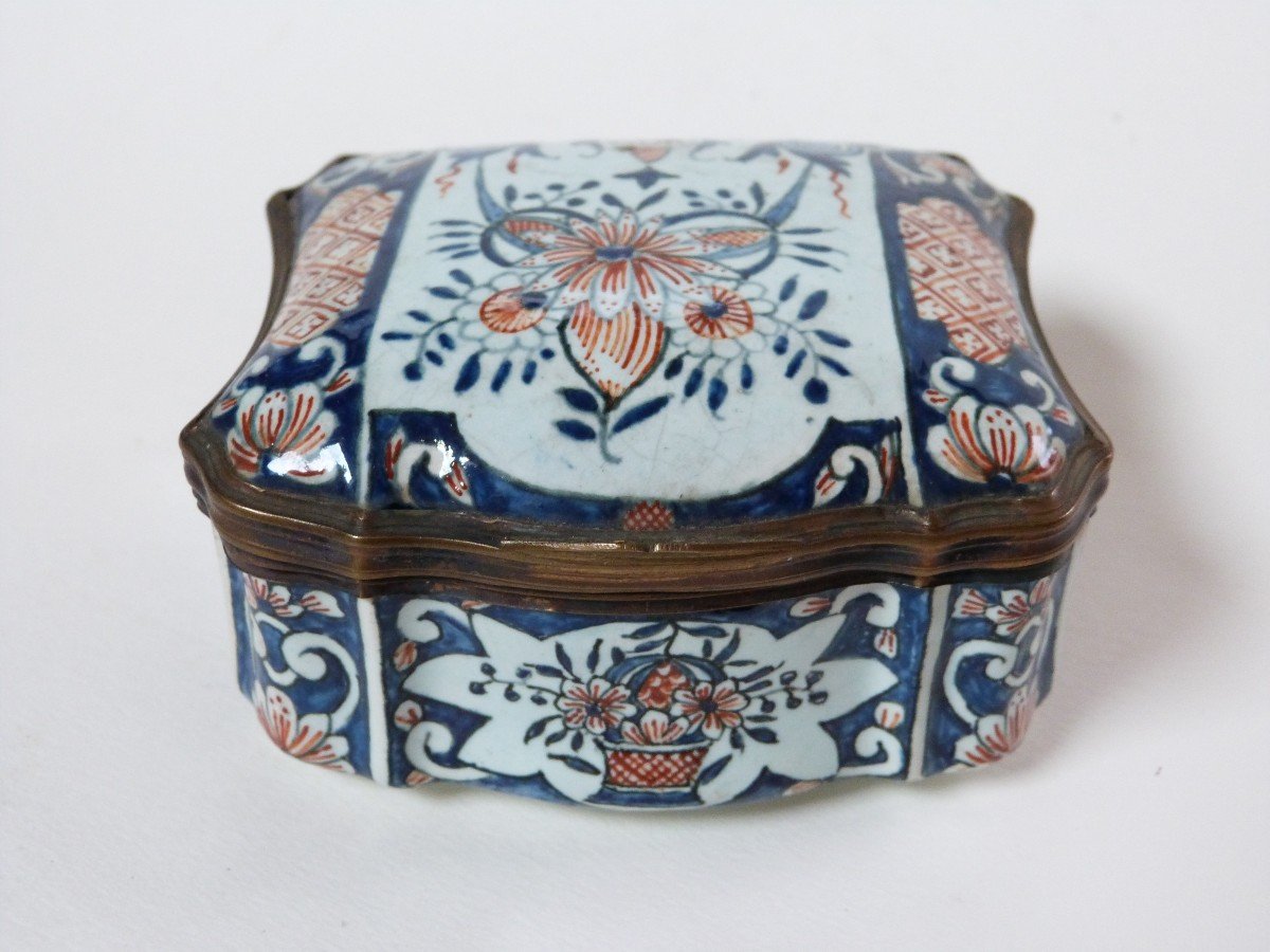 Earthenware Box In The Style Of Rouen XVIIIth Samson Paris XIXth