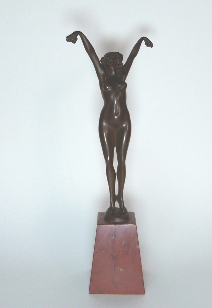 Claire Colinet Bronze Sculpture Female Nude Andalusian Dancer Art Deco -photo-2