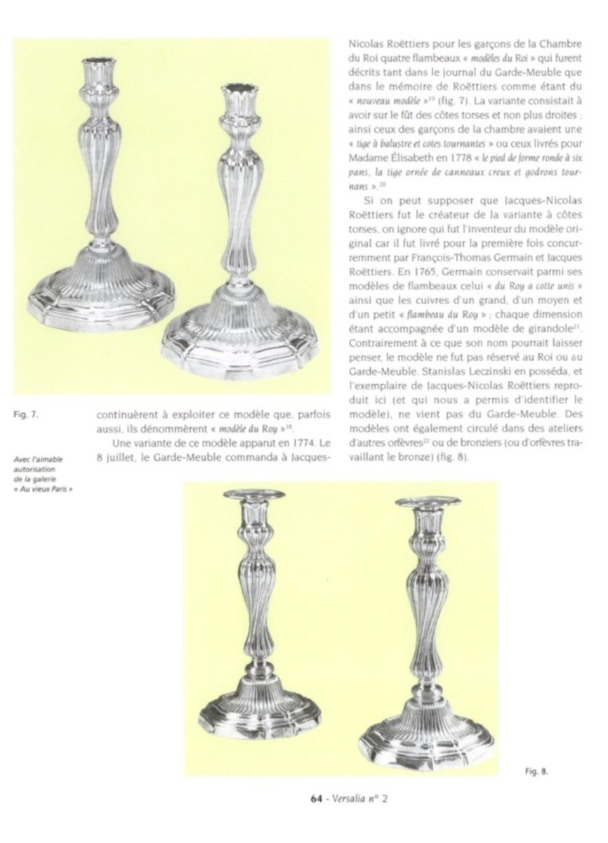 Rare Paire De Candélabres Flambeaux Au Modèle Du Roi d'époque Louis XV -photo-8