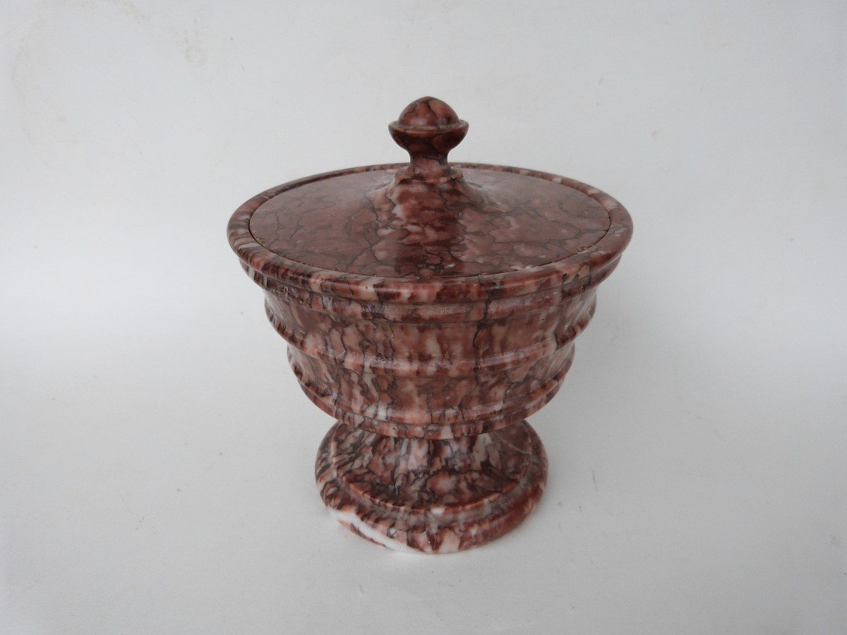 Carved Marble Urn Covered Pot -photo-1