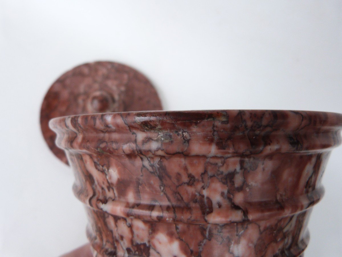 Carved Marble Urn Covered Pot -photo-2