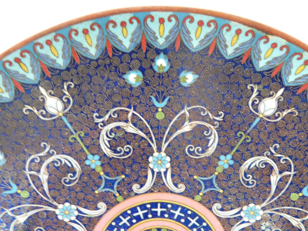 Chinese Cloisonné Enamel Dish, 19th Century -photo-3