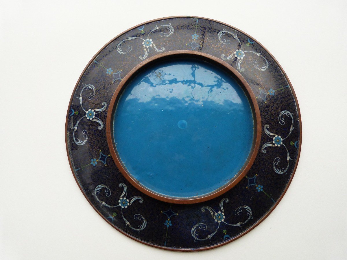 Chinese Cloisonné Enamel Dish, 19th Century -photo-2