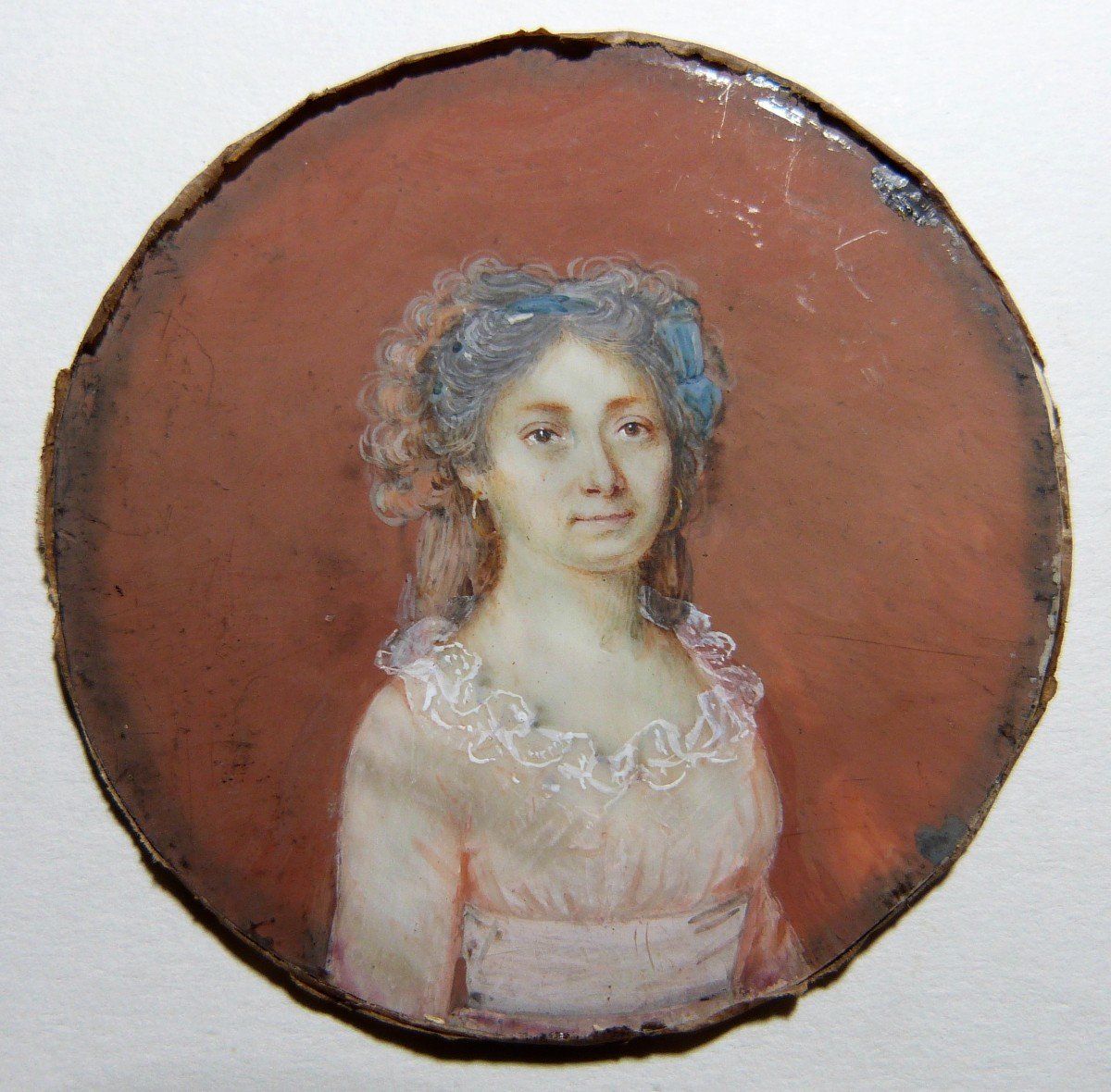 Miniature Portrait De Femme Fin Du XVIIIeme Début Du XIXeme Siècle -photo-4