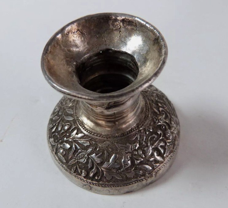 Solid Silver Opium Smoking Set China 19th Century-photo-2