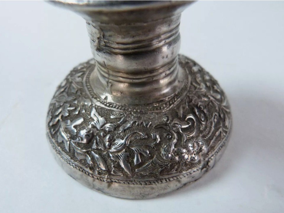 Solid Silver Opium Smoking Set China 19th Century-photo-1