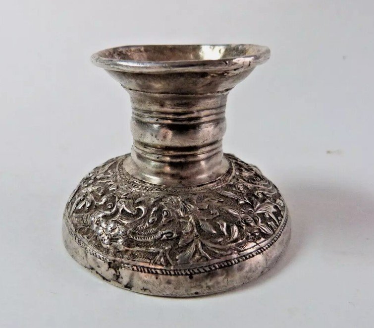 Solid Silver Opium Smoking Set China 19th Century