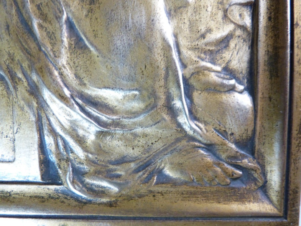 Bas Relief Bronze Vierge à l'Enfant Renaissance Italienne  Fondeur Thiebaut Fumière cire perdue-photo-1