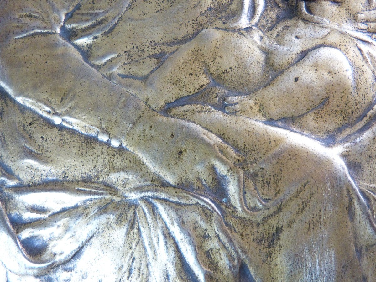 Bas Relief Bronze Vierge à l'Enfant Renaissance Italienne  Fondeur Thiebaut Fumière cire perdue-photo-2