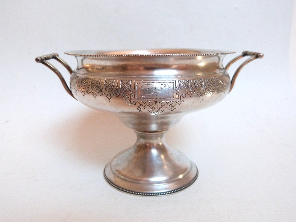 Coupe En Argent Massif Moscou 1889 Orfèvrerie Russe