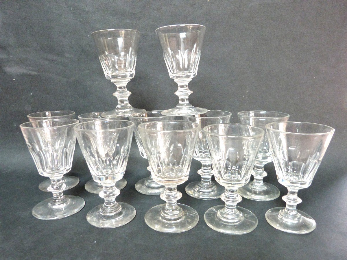 12 Verres A Porto En Cristal De Saint Louis Modèle Caton XIXeme