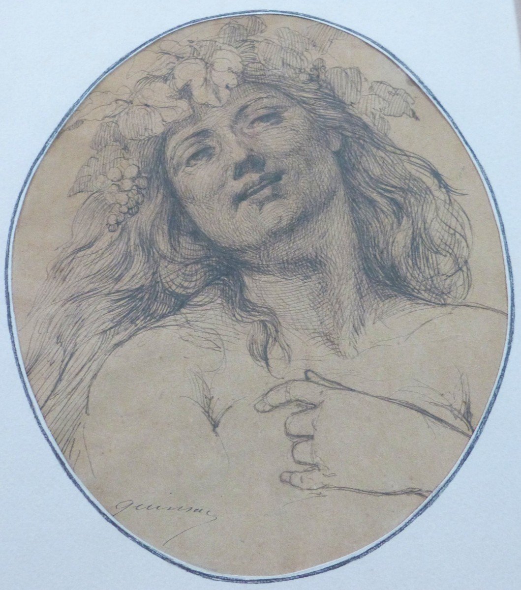 Paul Quinsac Dessin à l'Encre Femme Allégorie De La Vigne Peintre Bordelais -photo-2