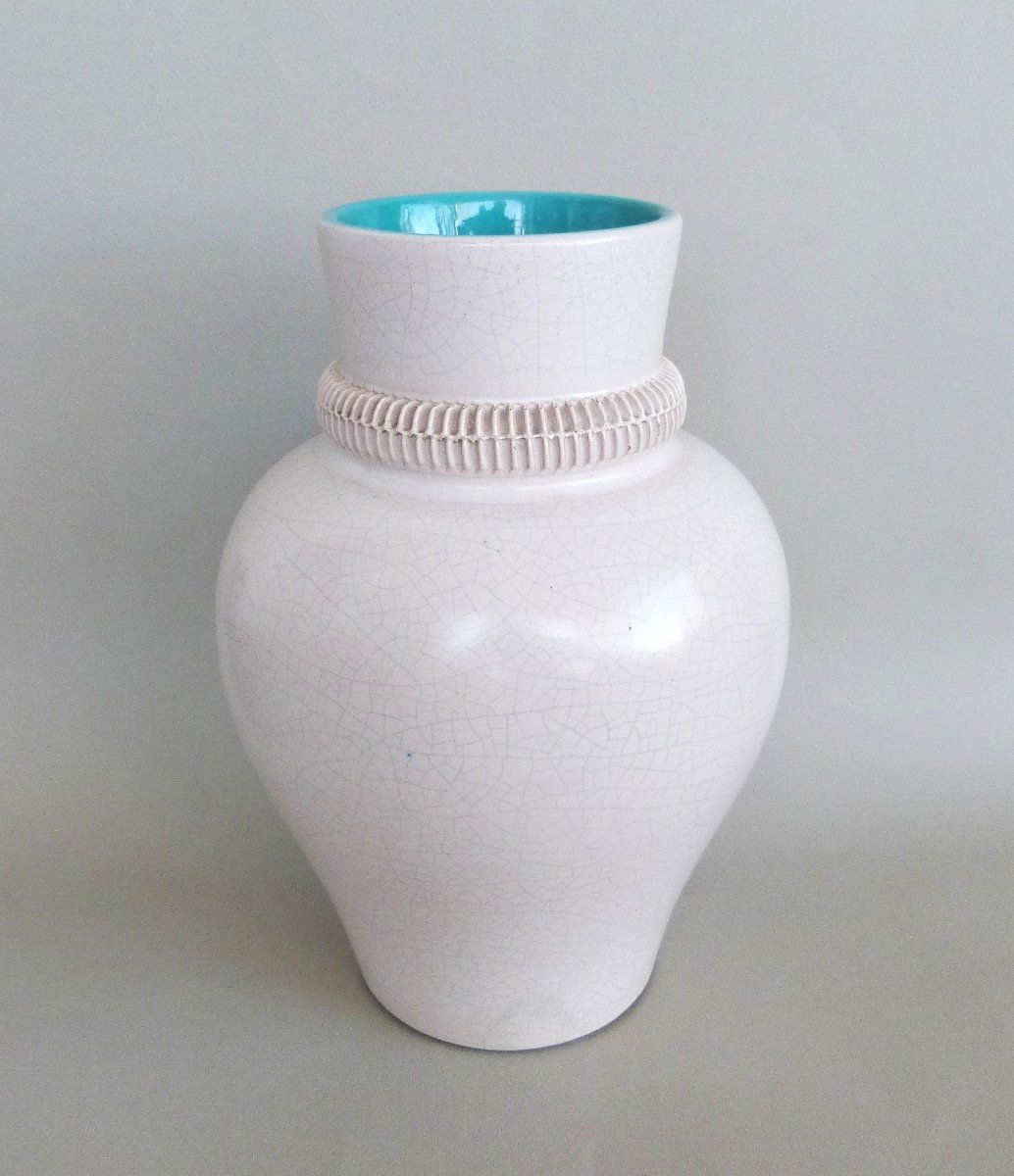 Pol Chambost Crackle Enamel Vase 