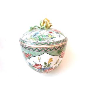 Grand Pot Couvert Porcelaine Style Chinois Samson XIXeme