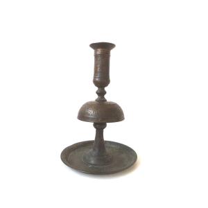 Candlestick Candlestick In Bronze Iran Persian Kadjar 19th 