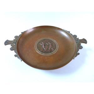 Levillain Et Barbedienne Coupe En Bronze Patine Médaille Style Antique  XIXeme Napoléon III 