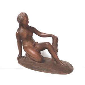 Fernand Cian Sculpture En Terre Cuite Nu Féminin Diane Chasseresse Rare Sujet Style XVIIIeme