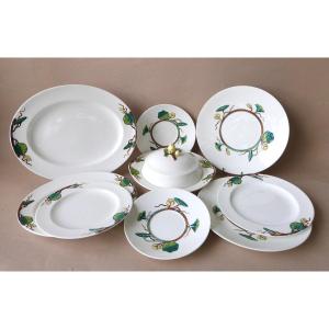 English Porcelain Service 1875 Lotus Decor For 2 People