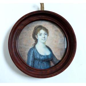 Louis Alexandre Miniature XVIIIth Portrait Of Elisabeth Lefebvre De Ladonchamps