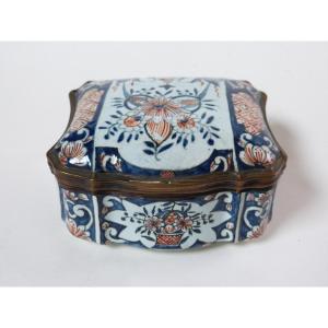 Earthenware Box In The Style Of Rouen XVIIIth Samson Paris XIXth