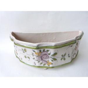 Half Moon Planter In Martres Tolosane Earthenware Signed By The Marestan Workshop 