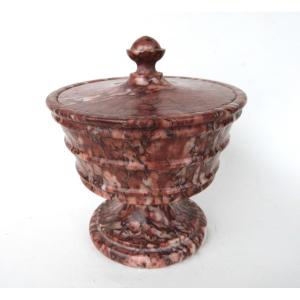 Carved Marble Urn Covered Pot 