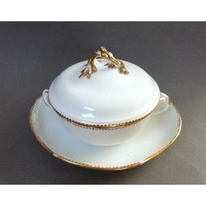 18th Century Round Turned Sèvres Porcelain Broth Bowl 