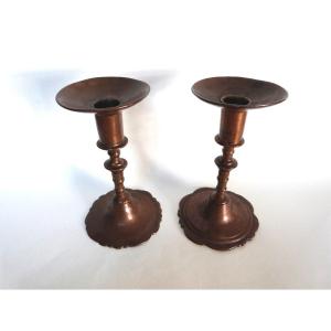 Pair Of Queen Anne Candlesticks England  18th Century 