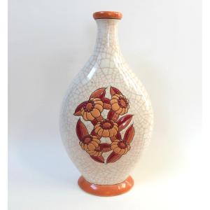 Emaux De Longwy Art Deco Ceramic Vase Circa 1930 