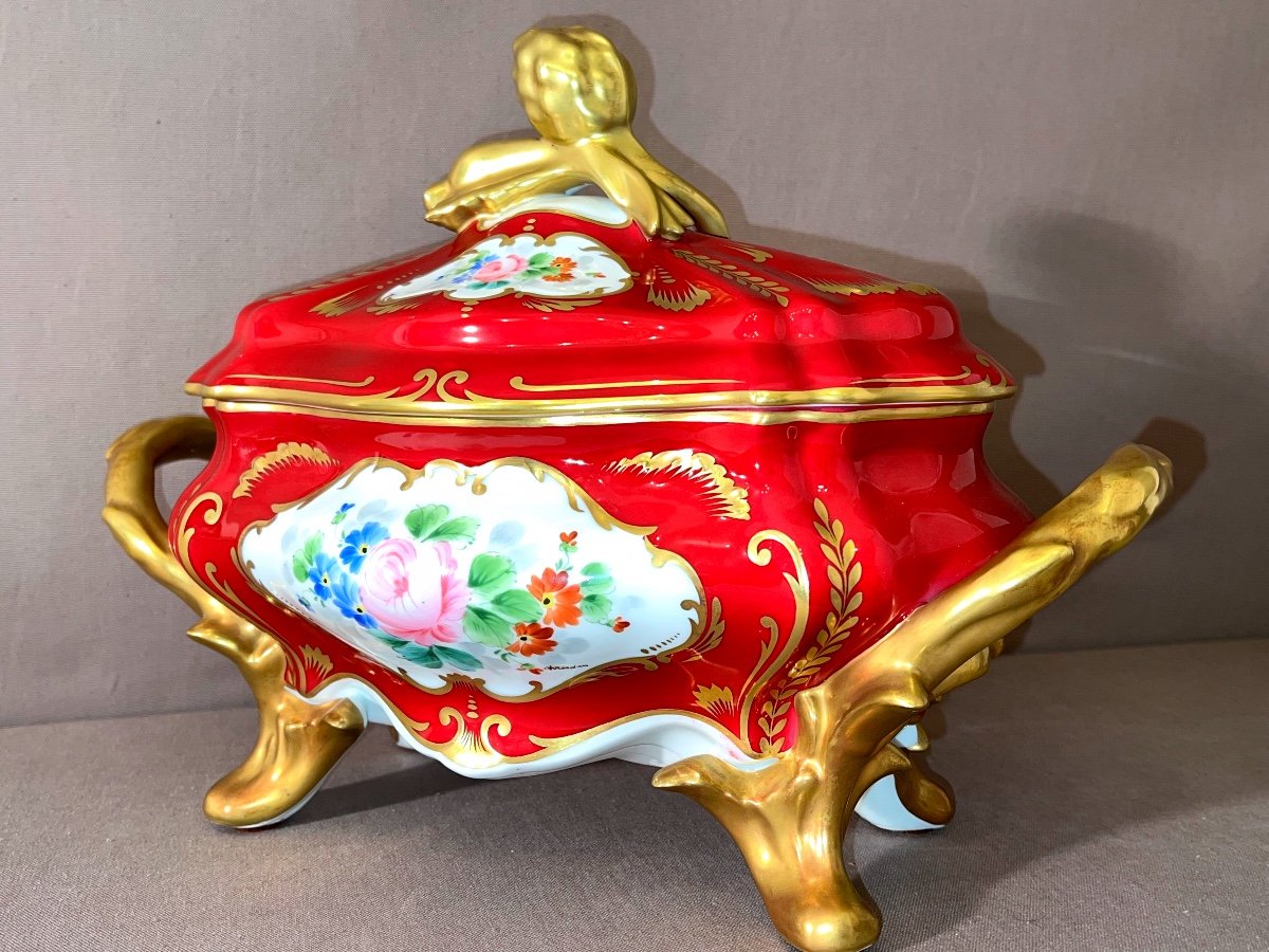 Grand Soupière En Porcelaine Style Louis XV-photo-4