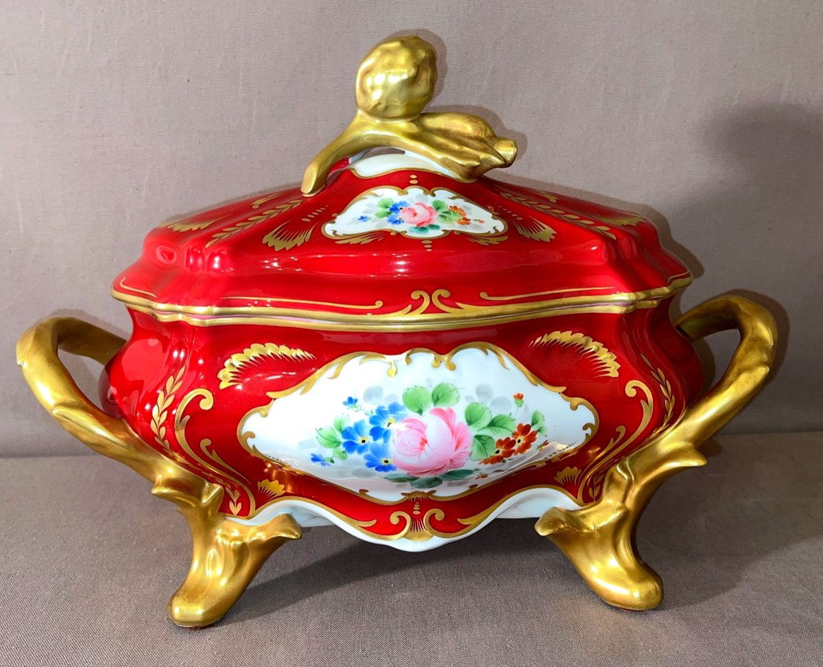 Grand Soupière En Porcelaine Style Louis XV-photo-7