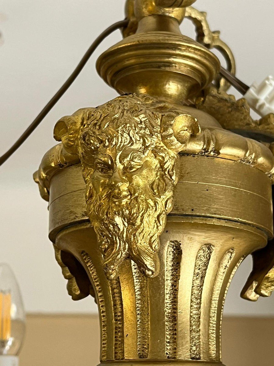 19th Century Gilt Bronze Chandelier-photo-4