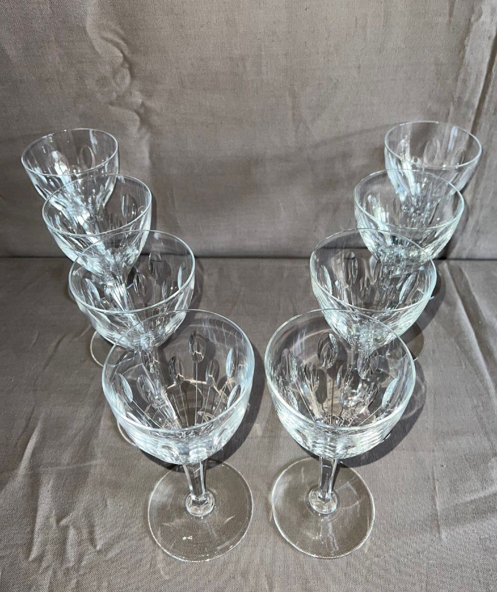 Set Of 8 Crystal Wine Glasses-photo-3