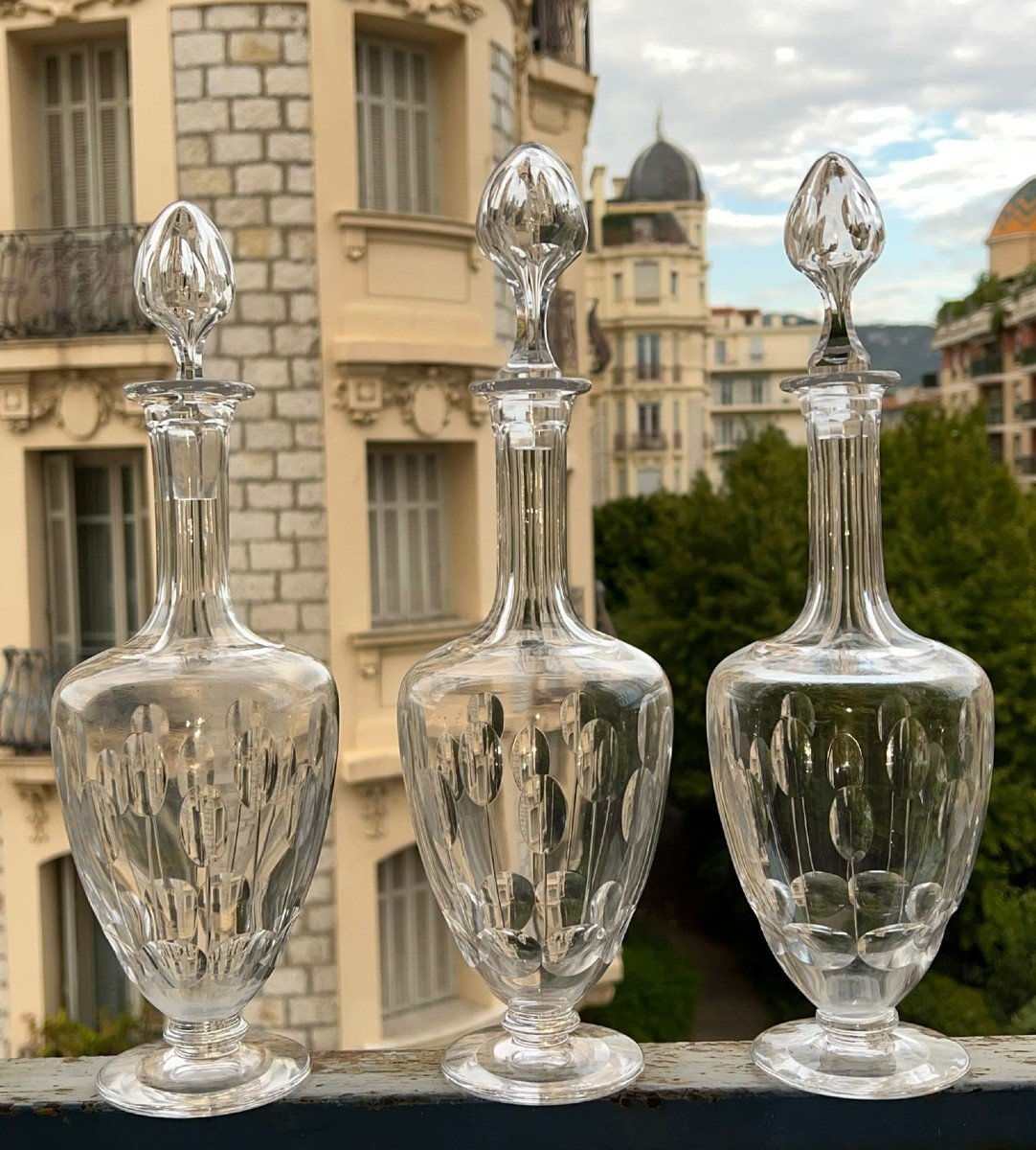 3 Carafes en Cristal