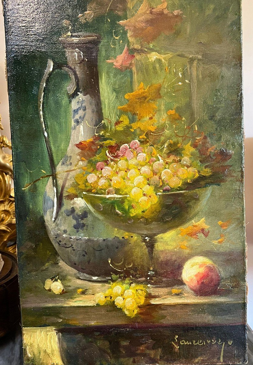 Still Life, Oil On Canvas, 19th Century-photo-3