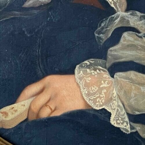 Huile Sur Toile Portrait d'Une Femme XIX ème Signé C. Mussini 1858,-photo-2