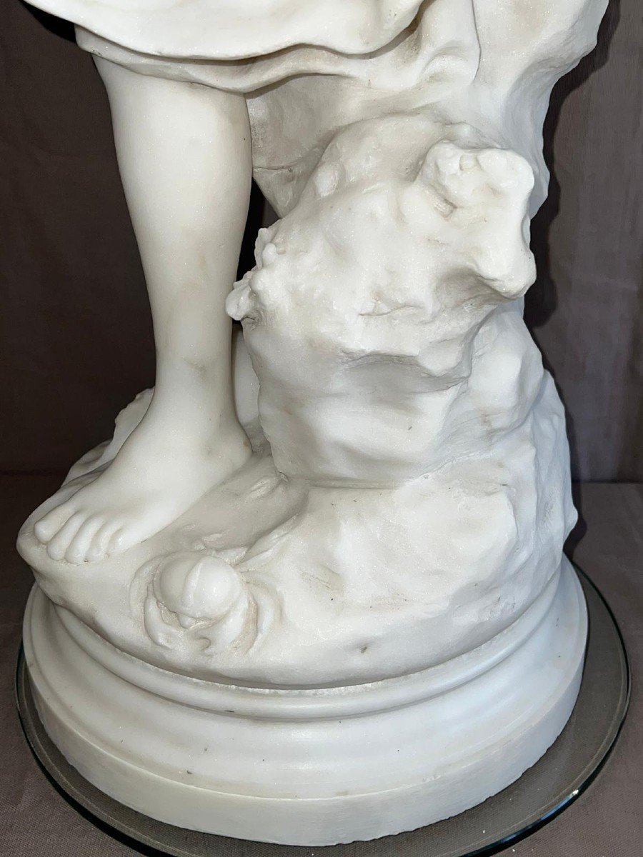 Very Beautiful Marble Mathurin Moreau (1822-1912)-photo-5