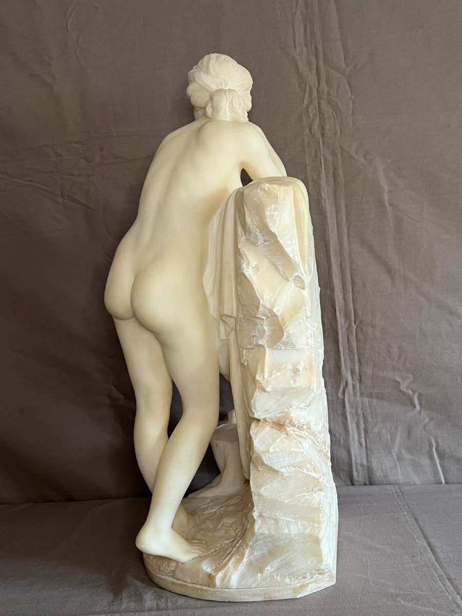 Sculpture En Marbre De Carrare Par Fiaschi Emilio XIXème Siècle-photo-2