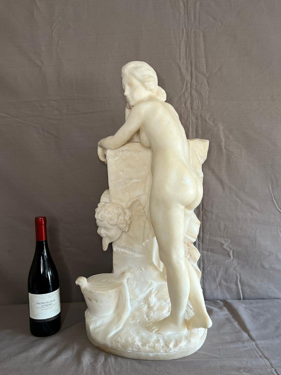 Carrara Marble Sculpture By Fiaschi Emilio 19th Century