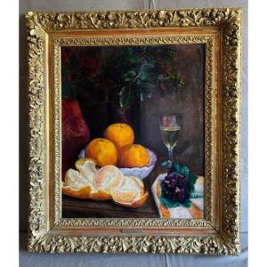 Huile Sur Toile Signé Delorme Cornet Nature Morte XIXème, Début XXème Siècle