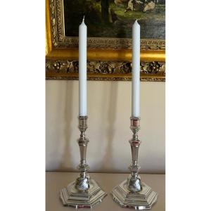 Pair Of 18th Century Solid Silver Candlesticks